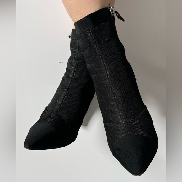 Chanel Black Ankle Boots - Size 37/US 7 - Picture 1 of 8